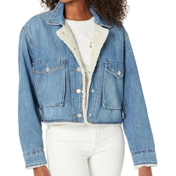 NEW BlankNYC Crash Course fur lining Jacket cotton denim 1225 3s2 - Picture 7 of 9